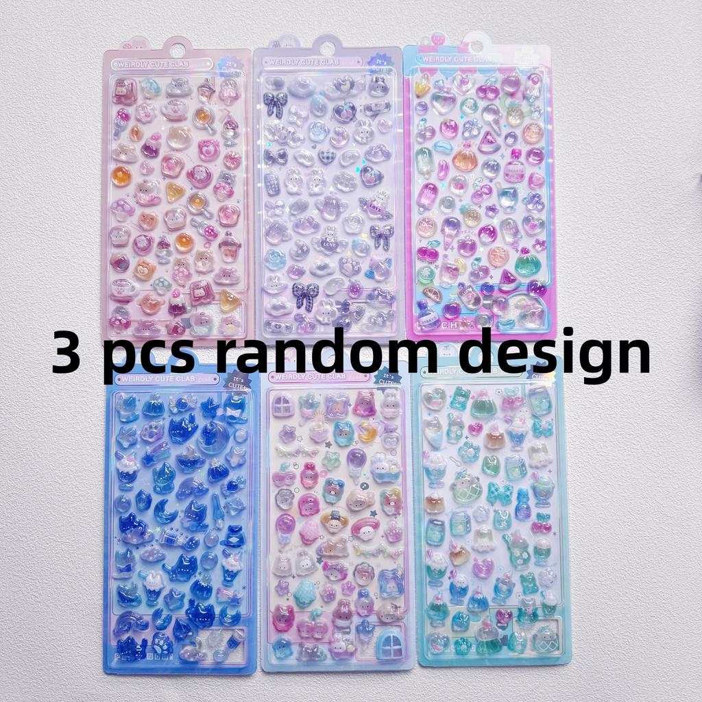 1 pc/4 pcs New Sweet Animals Mini Cartoon 3D Relief Stickers Scrapbooking Diy Journal Cute Stationery Sticker