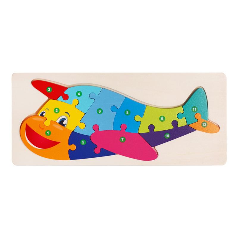 Мультяшное животное 3D деревянный пазл Детские игрушки Монтессо для малышей Раннее обучение Познание Образовательная игрушка-пазл