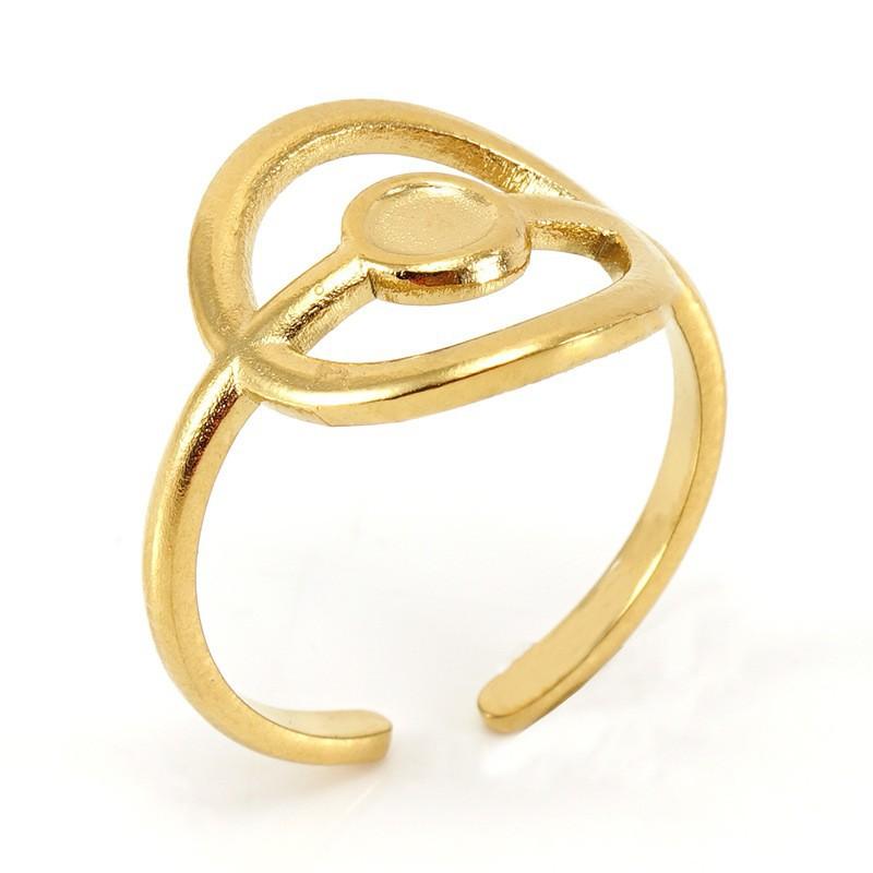 Новое модное кольцо из титановой стали с полым дизайном, нишевое простое женское трендовое открывающееся регулируемое кольцо