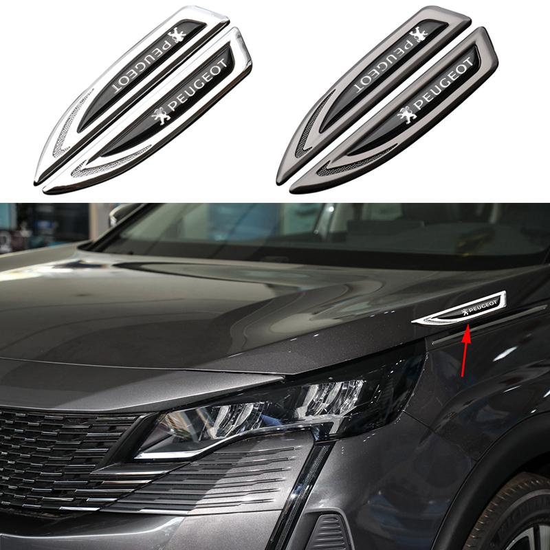 2pcs 3D metal Car Fender side logo Car door Rear Bumper tail door trunk Emblem sticker styling Accessories For Peugeot
