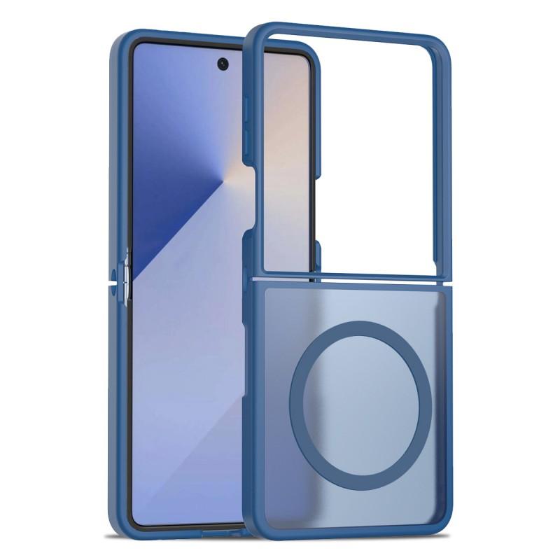 Подходящий чехол-кожура для Z Flip 7, складывающийся вверх-вниз, магнитный, с ощущением кожи, полупрозрачный 6