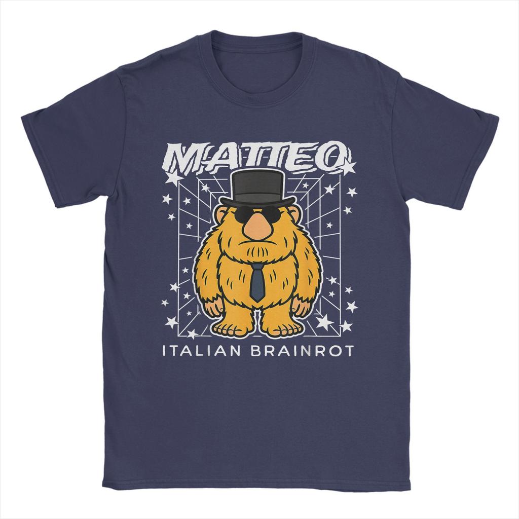 Matteo Italian-Brainrot Funny Meme Gen Z Viral Cotton T-Shirt For Man Summer T Shirts O Neck Fashion Tees Oversize Hot Sale Tops
