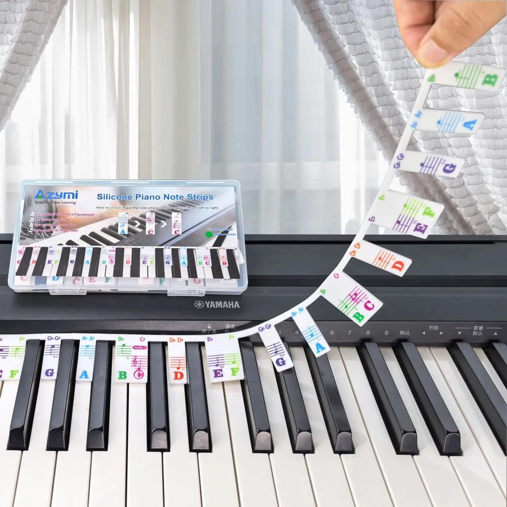 YPTSYSYS Piano Sticker for Beginners, Removable stickers with notes on the piano keyboard for learning, Full-size, 88 keys, made of silicone