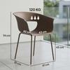 Garden Chairs Set of 4 Ergonomic Balcony Chairs with Cutout Design Armrest Weatherproof Rust-resistant Coffee