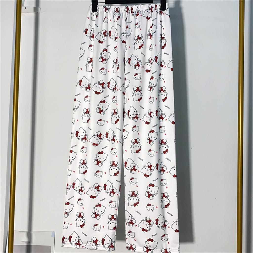 Женские домашние брюки Повседневные брюки Пижамные брюки с принтом без карманов