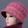 Зимняя новая шляпа женская для пожилой женщины уличная ветрозащитная бархатная теплая с большими полями вязаная шерстяная шапка
