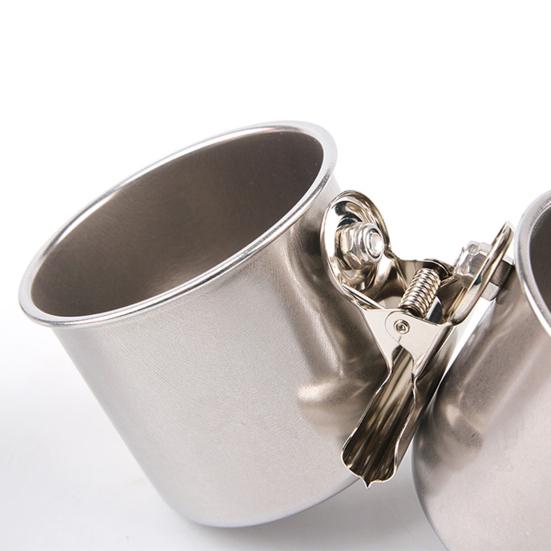 Кормушка для птиц с зажимом, нержавеющая сталь, кормушка для попугаев, миска для воды, устойчивая к грызению, легкая