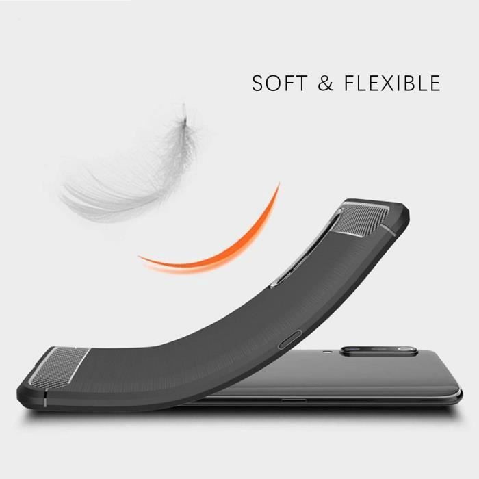 Coque de protection - PROSHOP - Samsung Galaxy A70 - Effet carbone - Anti-choc - Noir