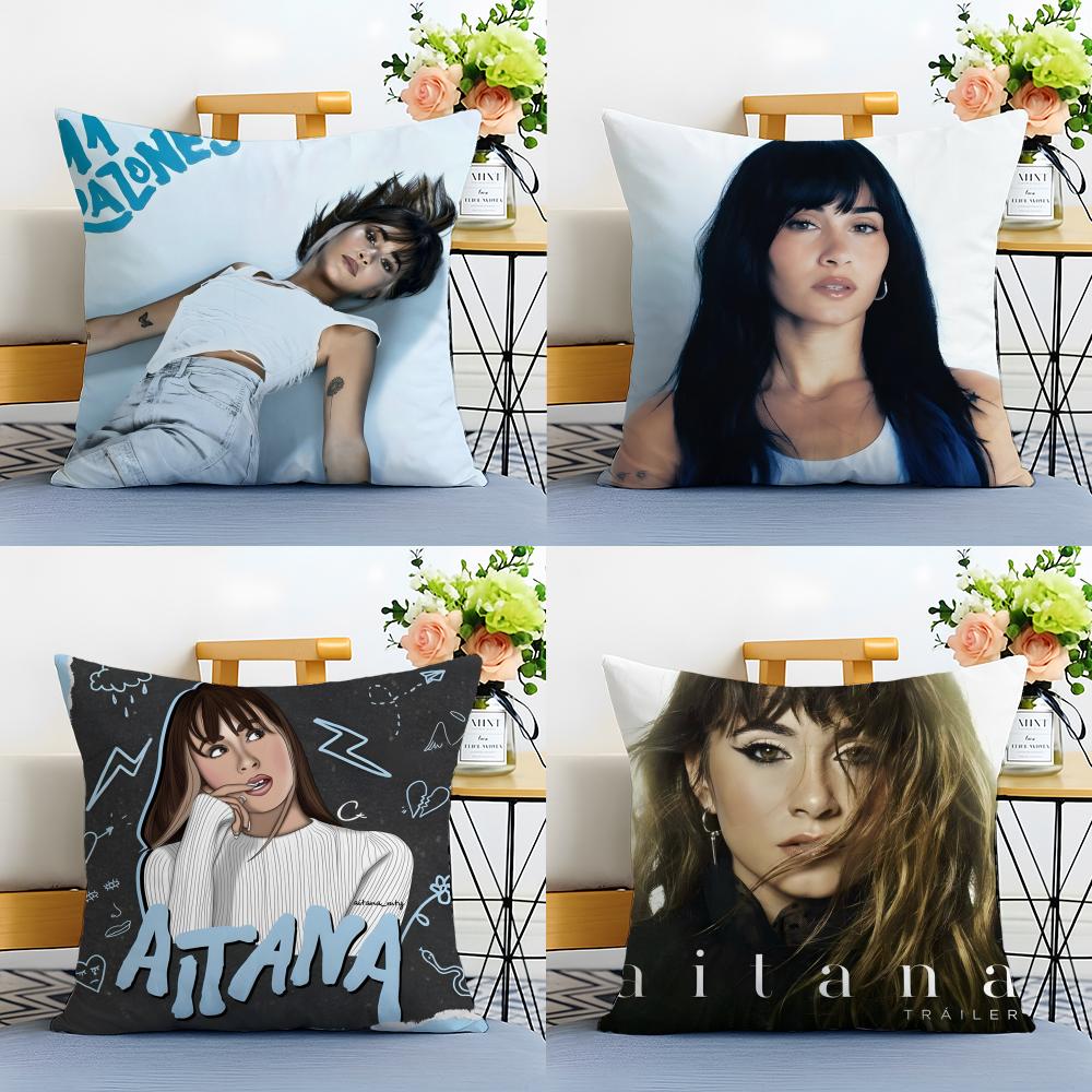 Pop Star Singer AAitana OOcanaS Cushion Cover Linen Pillowcase Soft for Sofa Bed Home Room Decor