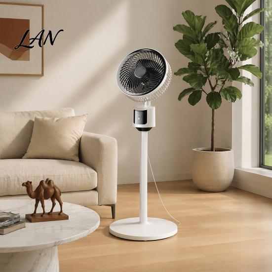 Living Room Fan Mini Floor Fan, Portable USB Air Circulation for Home Office, 3 Natural Breeze Speed Quiet Stand with 5m Airflow, Wide Angle