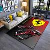 Спортивный ковер, Scuderia Ferrari F1 16 Красные машины Итальянский флаг Постер, Декор для фанатской комнаты, Нескользящий коврик