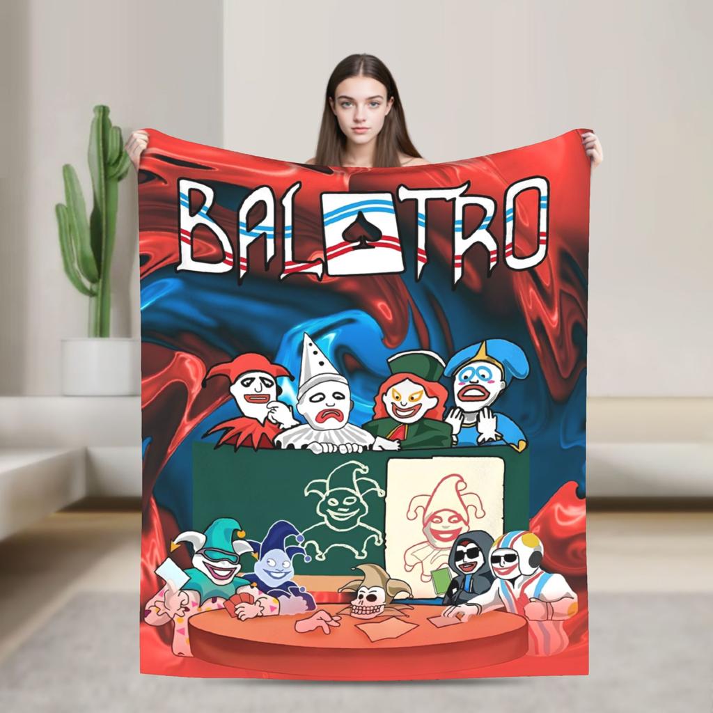 Balatro Карты Джокер-Джимбо Пледы Настольная игра Фланель Смешной Дышащий Плед для Дома Ресторана Зимы Офиса