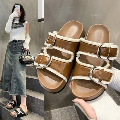 Весна 2025, новый квадратный носок, клиновидный каблук, высокий каблук, темпераментный, тонкий французский стиль, сексуальный и красивый, женские шлепанцы с открытым носком