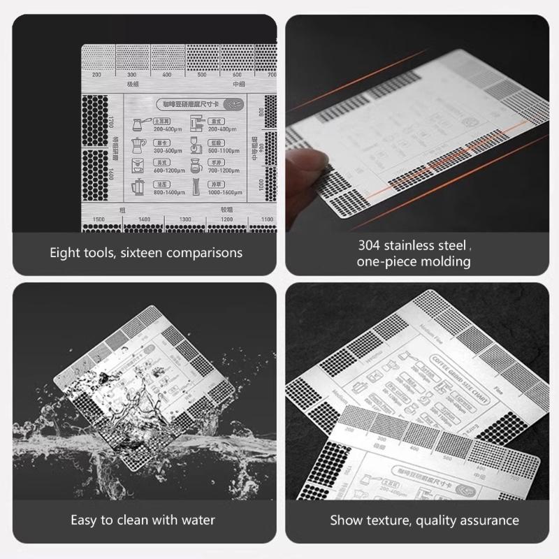 Карточка-справочник по помолу кофе Таблица размеров помола для точного заваривания и усиления вкуса для дома, кухни и кафе