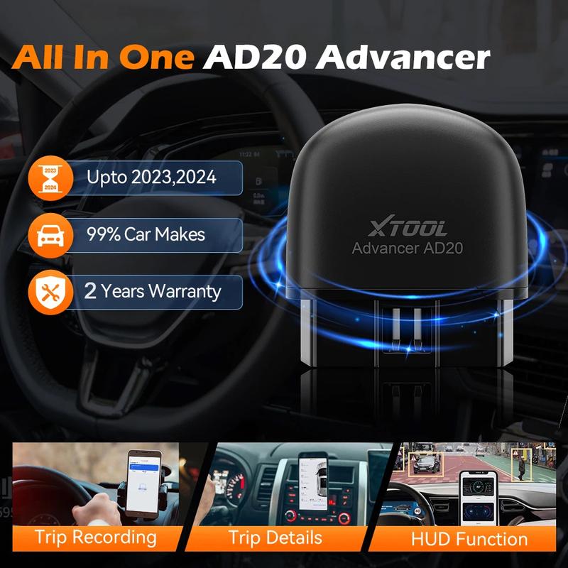 XTOOL Advancer AD20 Мини Bluetooth 5.0 OBD2 Сканер Полный набор функций OBD2 Диагностический инструмент для автомобиля Чтение/Сброс кодов неисправностей Универсальный