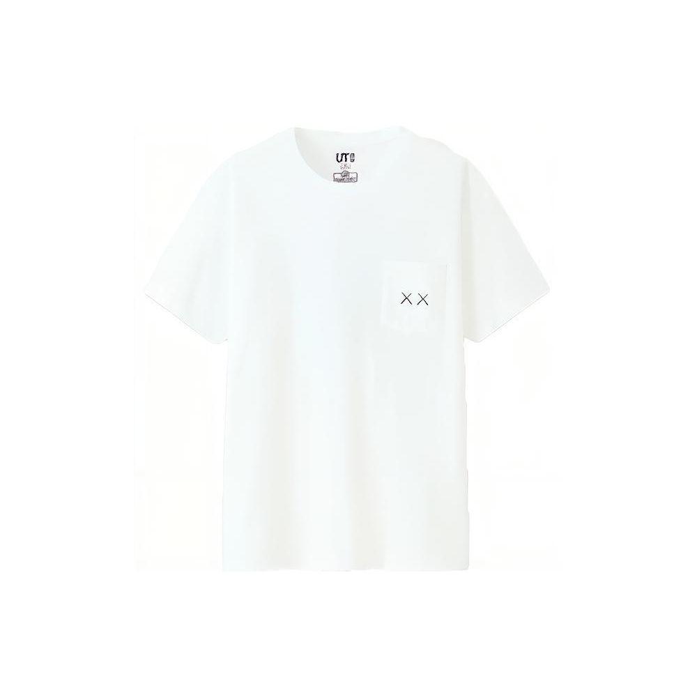 Uniqlo X Улица Сезам X Kaws Коллаборация Футболка с коротким рукавом Унисекс Топы Белый 416158-01