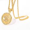 Men Hip Hop Rotating Dollar Pendant Long Necklace Rhinestone Jewelry Accessories