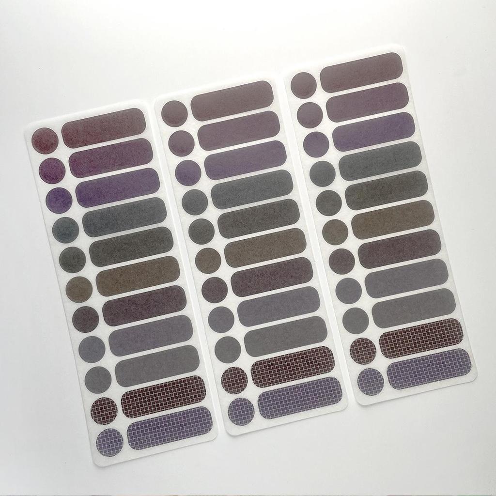 3 Sheet Basic Color Stickers Set Multi Rainbow Candy Pure Paper Adhesive Memo Note Diary Album Decoration Marker