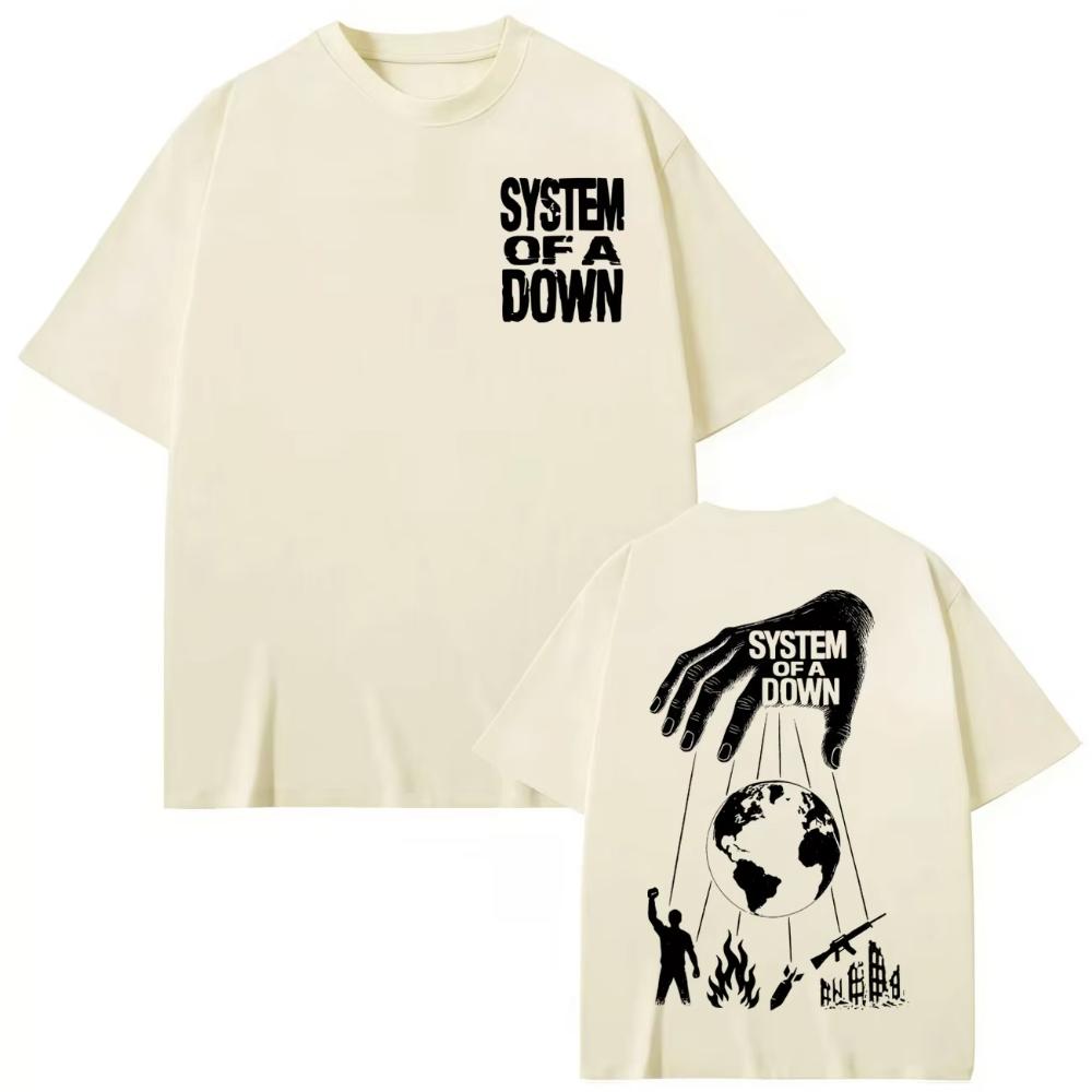 System of A Down Футболки с двусторонней печатью Мужская Женская Одежда Рок Мода Футболки Высококачественный Хлопок Футболка с коротким рукавом