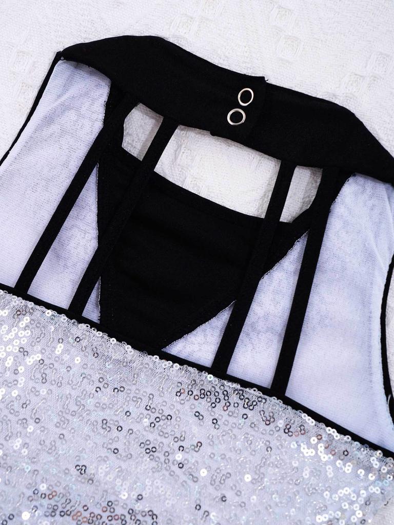 Балетное трико для девочек с открытой спиной, платье с блестящей юбкой, детские блестящие костюмы для гимнастики, латинского джаза