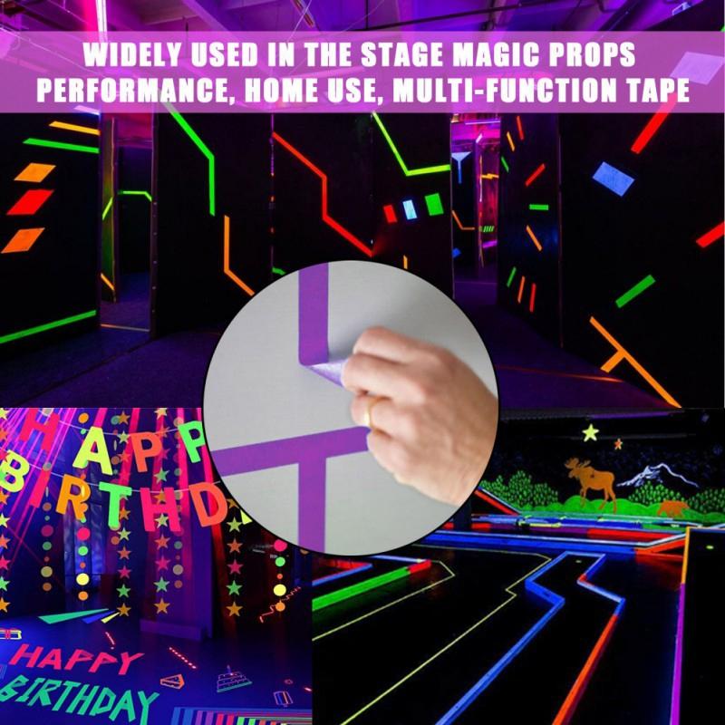 УФ-флуоресцентная лента, цветная хлопковая светящаяся лента, реквизит для сценического стиля, светящаяся лента, 6 цветов