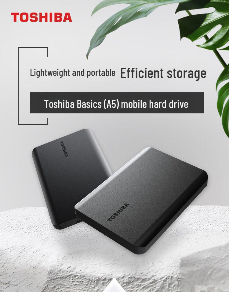Мобильный жесткий диск Toshiba 1 ТБ/2 ТБ A5 черного цвета, USB 3.2, 2,5", совместимый с Mac, тонкий и легкий