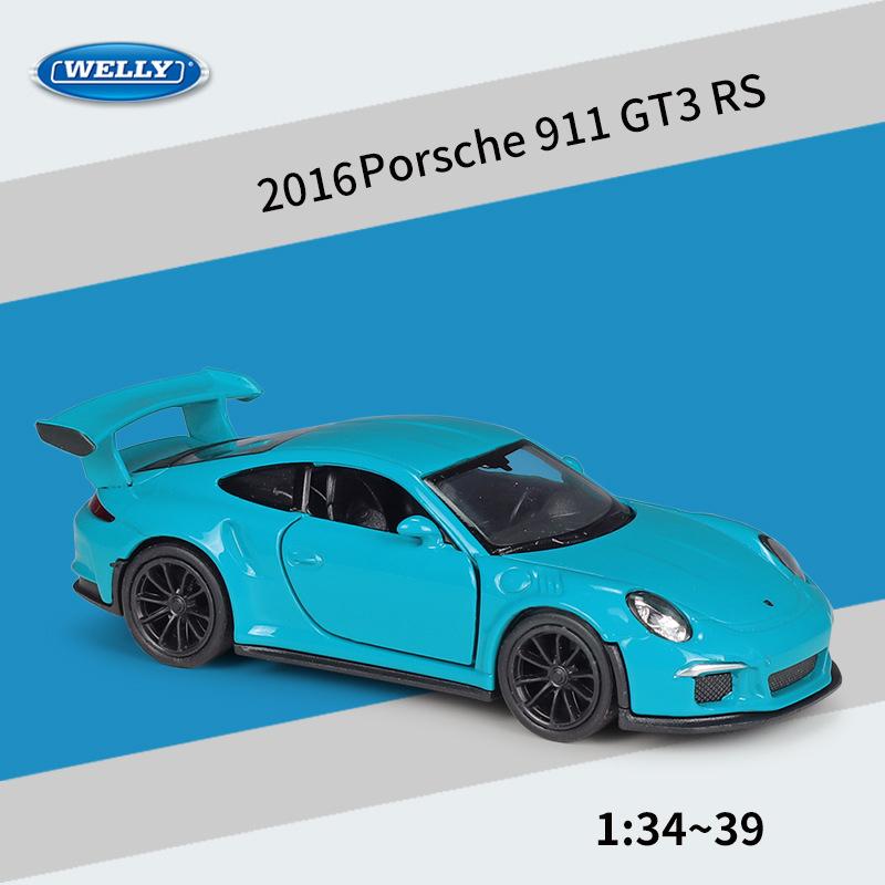 Масштаб 1/36 Welly Porsche 911 GT3 RS, модель автомобиля из сплава, литье под давлением, металлические игрушечные автомобили, модель автомобиля, коллекция высокой имитации, детские подарки