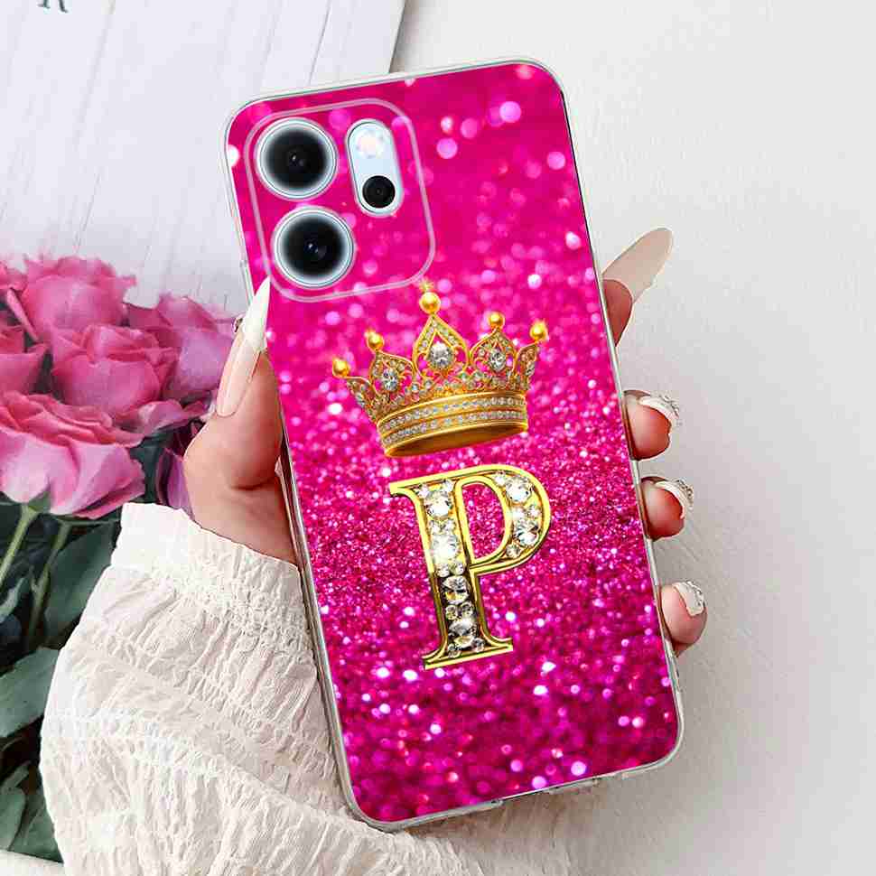 For Oppo Reno14 F 5G  6.57" Case New Design Letter Flower TPU Soft Silicone Cover For Oppo Reno 14F CPH2743 Phone Shell Capa