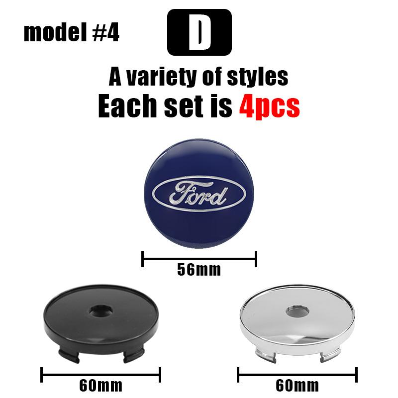 BQYI9 4PCS 60mm Car Styling Wheel Center Hub Caps Rim Cover Badge Emblem For Ford Focus MK2 MK3 Mondeo Escape Kuga Ranger Fusion S-MAX