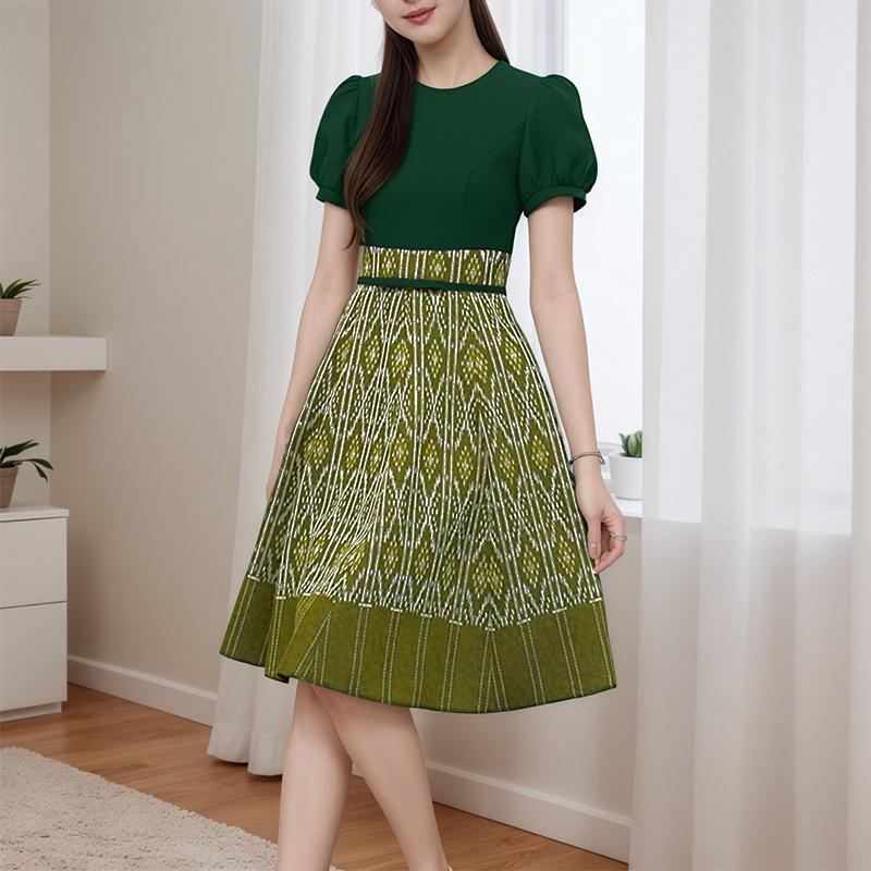 ZANZEA Женское повседневное летнее платье с круглым вырезом и коротким рукавом с принтом