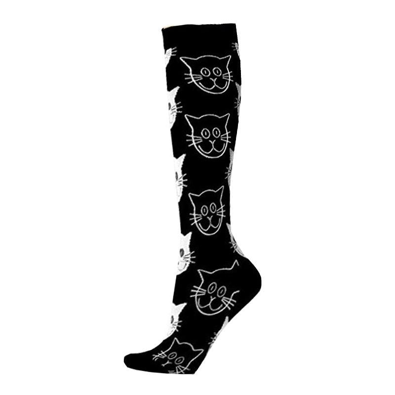 HYSAIXIA Compression Socks Funny Pattern Animals Sheep Monkey Music Cat Men Women Pressure Stockings Knee High Run Sport Socks