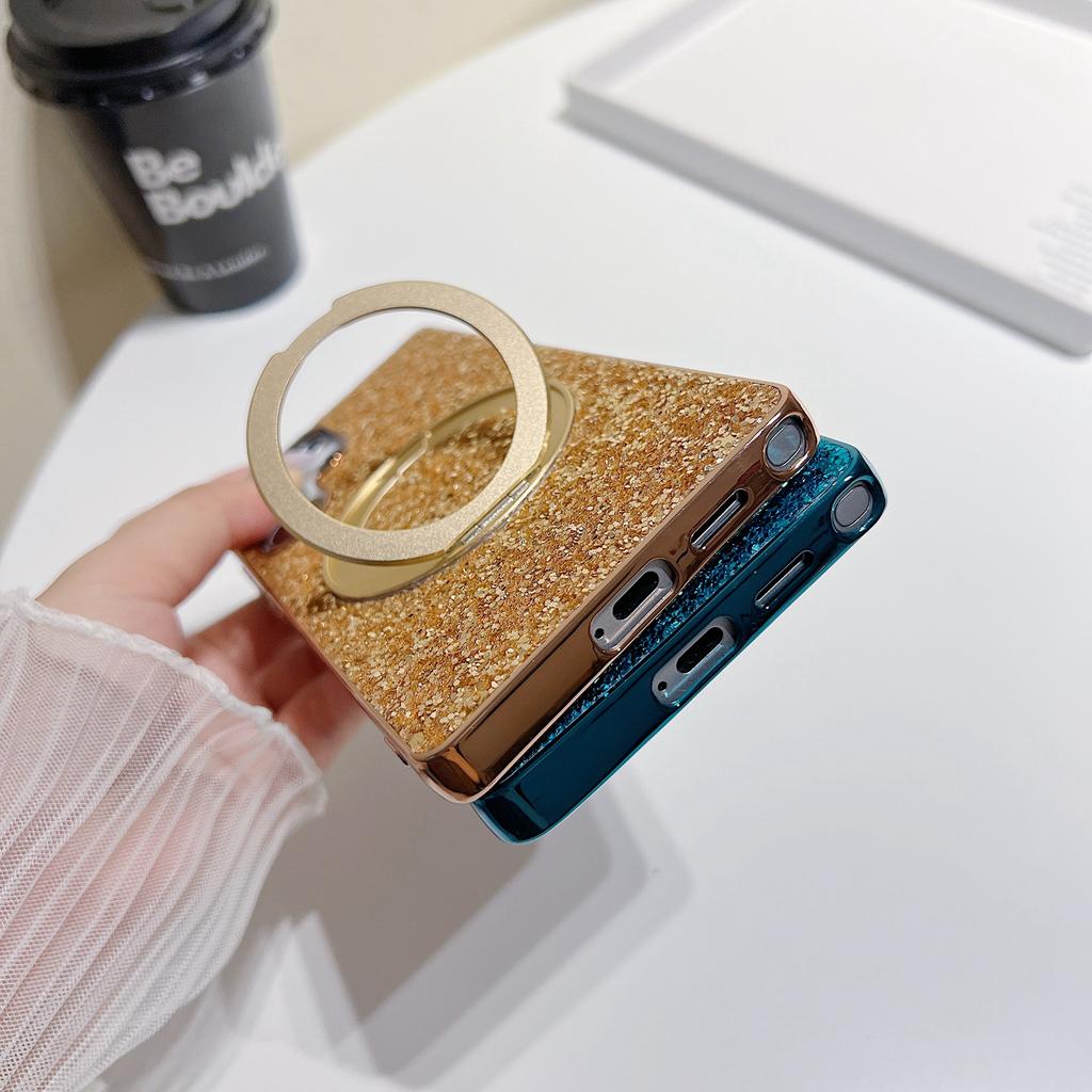 For Samsung Galaxy S25 Ultra Magnetic Case with Kickstand Glitter Electroplated TPU+PC Phone Cover