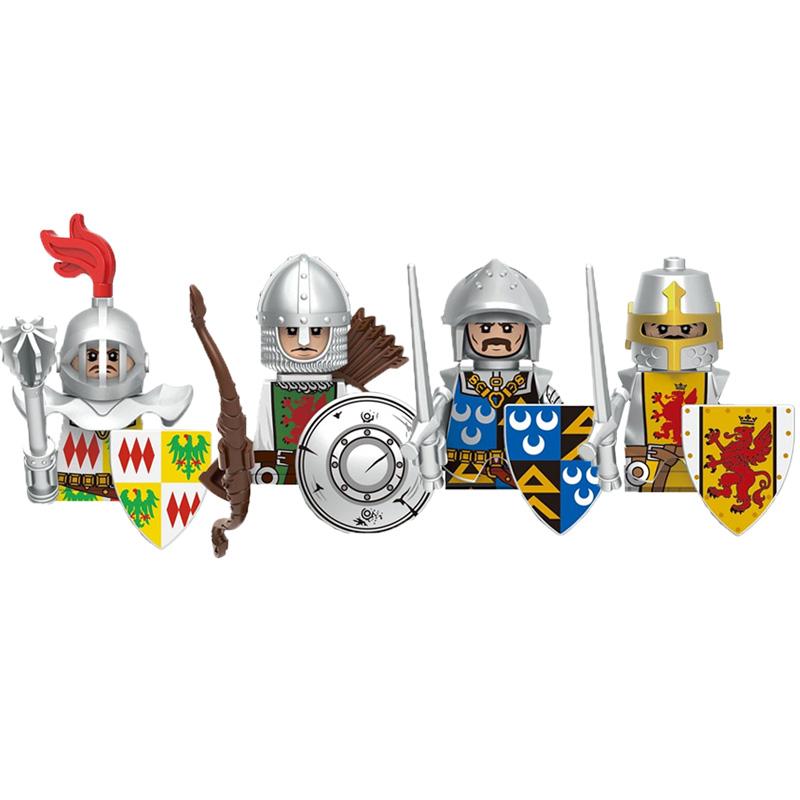 Средневековый Солдат Рыцарь Фигурка MOC Строительный Блок Зеленый Дракон Замок Пехота Орки Пират Римская Кавалерия Оружие Игрушки Подарки D122