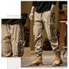2024 New Winter Cargo Pants Men Multi-Pockets Drawstring Fleece Liner Thick Warm Overalls Joggers Casual Cotton Thermal Trousers