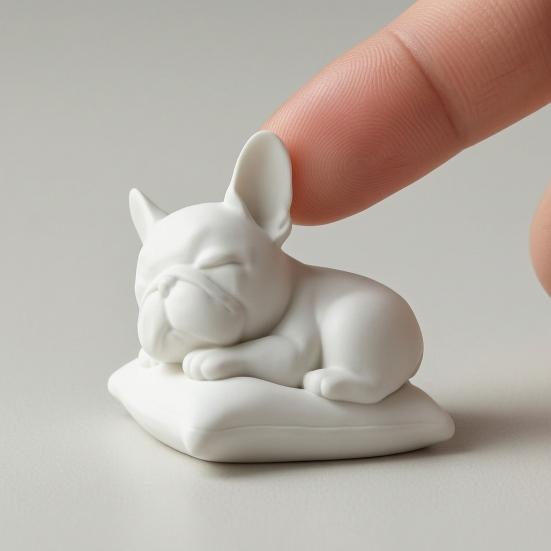 3D-печатная фигурка бульдога, милая статуэтка спящей собаки, коллекционные фигурки животных для автомобиля, декор для офисного стола