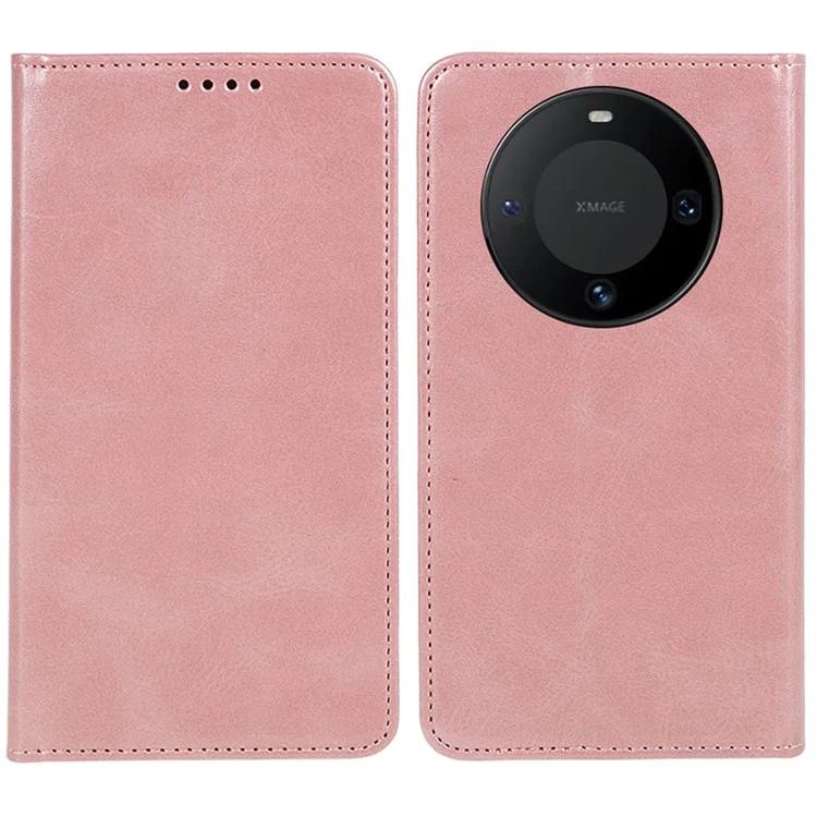 Для Huawei Mate 60 PU кожаный чехол-кошелек с текстурой теленка в деловом стиле