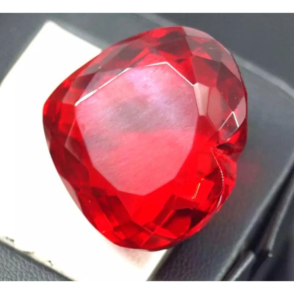 Stunning Brazilian Shine Red Topaz Natural Heart Cut 100+ Ct Certified Gemstone