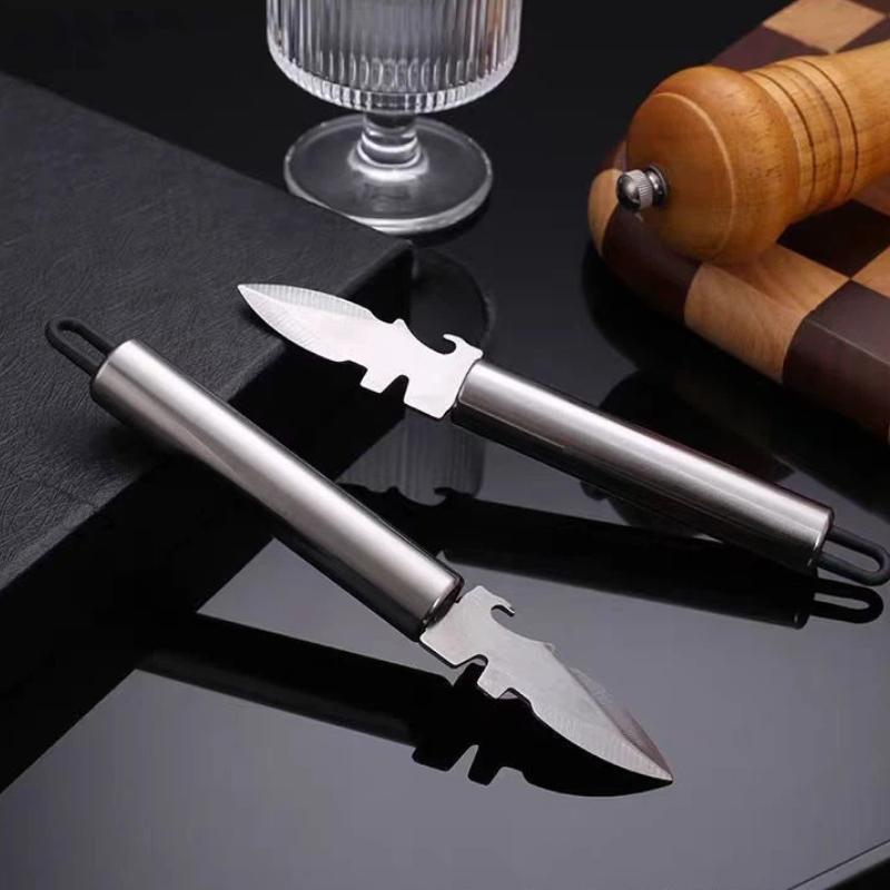 Ergonomic Design Stainless Steel Oyster Knife with Peeler for Kitchen Efficiency