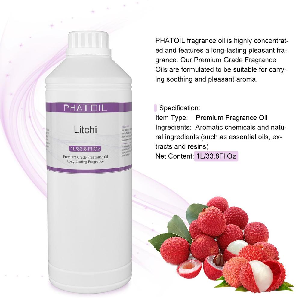PHATOIL 1000 мл/33,8 жидких унций Ароматические масла Манго Вишня Арбуз Лимон Фрукты Эфирное масло для освежителей воздуха Уход за волосами и кожей Духи «сделай сам»