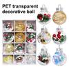 12 Pcs Clear Christmas Ball Ornaments 2.36" Shatterproof Plastic Hanging Xmas Tree Baubles Set with Stuffed Decorations for Holiday Party Home Decor