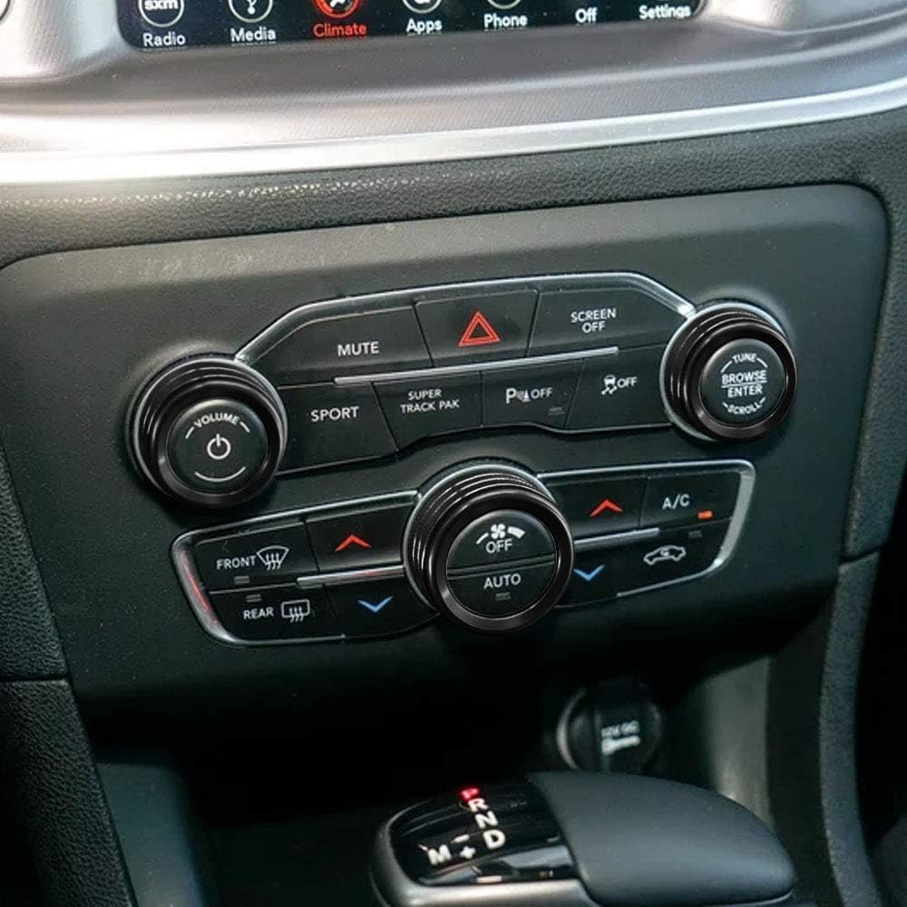 AC Air Conditioner Volume Tune Knob Button Cover for Dodge Ram 1500 2500 3500 2013-2018 for Dodge Challenger Charger Durango Journey Chrysler 200 300