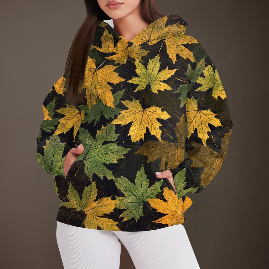 Женская мода повседневный пуловер с капюшоном толстовка с принтом длинный рукав толстовка