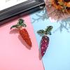 Beautiful Colorful Fruit Crystal Brooch Cartoon Fresh Grape Strawberry Radish Pin Silk Scarf Cardigan Accessories