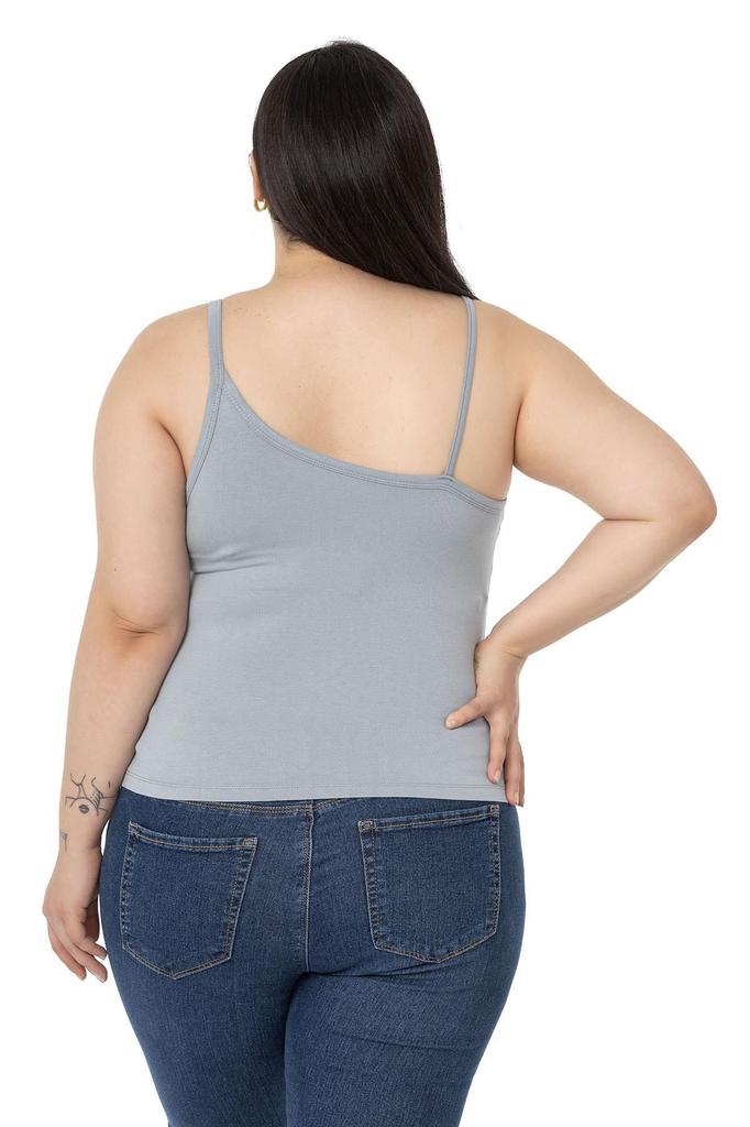 Женский стиль, боди больших размеров, асимметричный ремешок больших размеров, вискозное черное боди