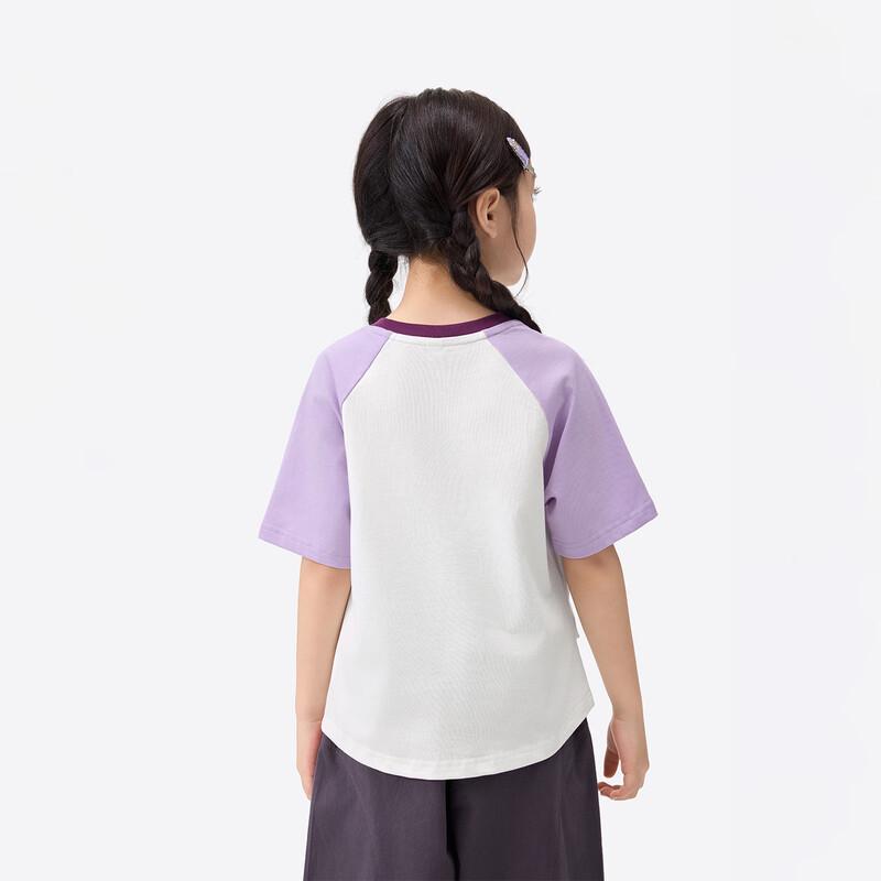 Xiao Yin Man Girls' 10A Antibacterial Pure Cotton Short Sleeve T-Shirt