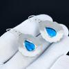 Beautiful Blue Topaz Gemstone Earrings, 925 Sterling Silver Earrings, Silver Earrings For Gift, Blue Topaz Dangle Drop Earrings For Christmas Gifts