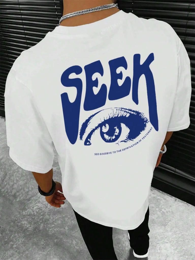 Футболки с принтом Seek Anticipated Gaze для мужчин, мягкие свободные футболки, дышащие летние уличные футболки в стиле хип-хоп, свободные футболки из хлопка