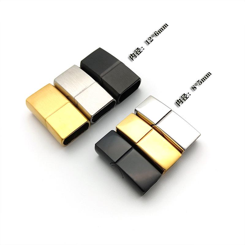 Magnetic Square Hole Cast Clasp for Leather Cord Bracelet - 316 Stainless Steel Titanium Jewelry Accessory