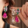 Inlaid Rhinestone Water Droplet Pendant Earring for Women Exaggerated Exquisite Retro Drop Earrings Fashion Versatile Zircon