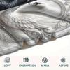 1Pc Black&White Swan Print Flannel Blanket, High quality Comfortable for All Seasons, Home Decor, Warmth and Comfort, Perfect for Christmas Gifts W33